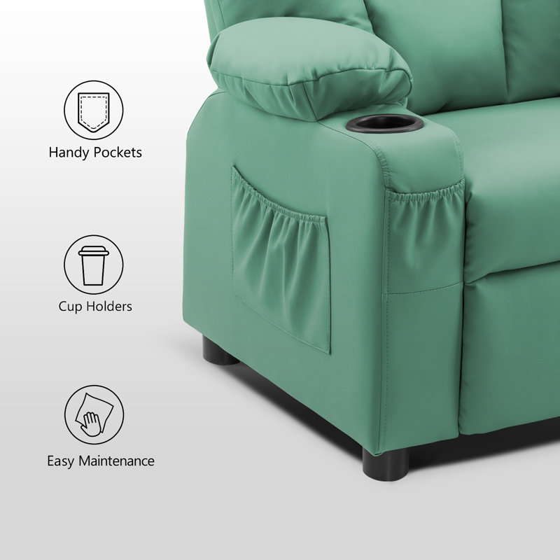 Whitson Children's Recliner Chair, Mint Green