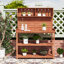 Banc d'extérieur en bois 65 po avec 4 tablettes, crochets latéraux et dispositif anti-chute 65 po-1545719911
