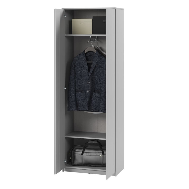 Simply 2 Door Manufactured Wood Wardrobe, Grey