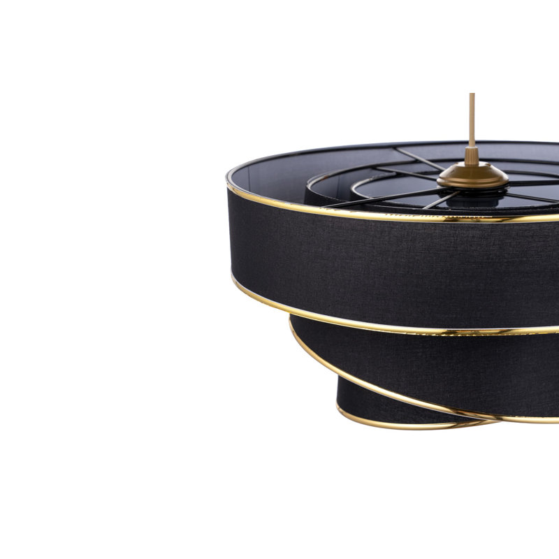 Lustre glamour avec capuchon en coton, 15,7 x 15,7 x 7,9 pouces | Hauteur totale: 28,3 pouces | Douille E27, 40 W maximum | Certifié CE | Parfait pour les décors scandinaves et champêtres | Élégant luminaire pour le salon, la salle à manger et le ve