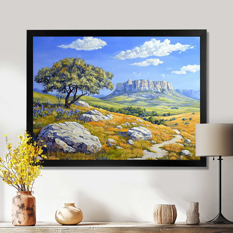 Davis Davis In Texas I - Texas, reproduction sur toile, Reproduction encadrée d'une seule photo sans pass, Noir