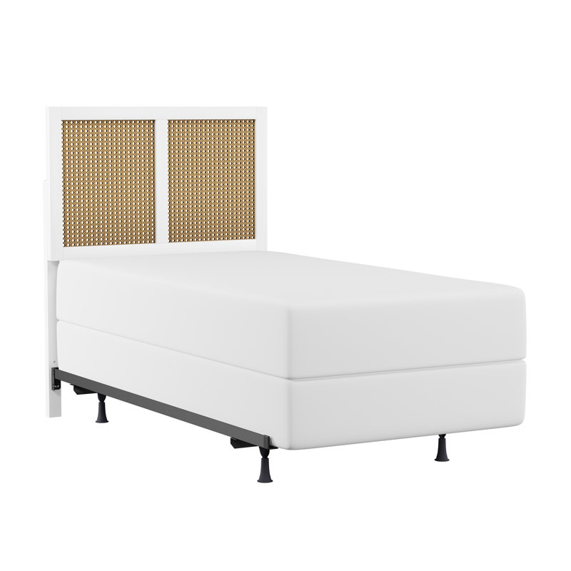 Grand lit plateforme Marcell, Blanc, Simple