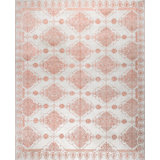 Valencia Oriental Area Rug in Ivory/Salmon