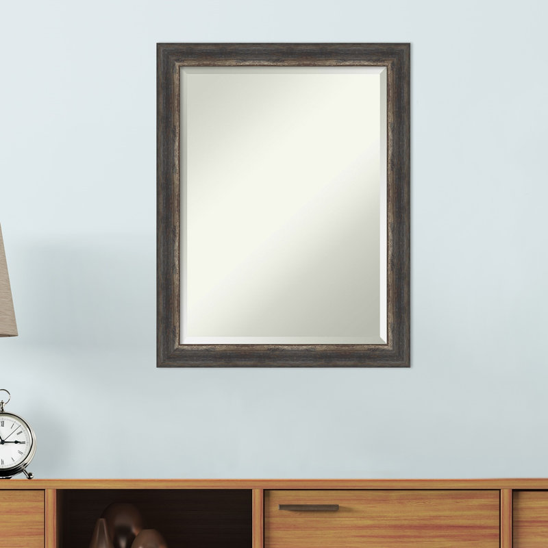 Miroir mural de salle de bain Roulston, Gris anthracite, 27,5 po x 21,5 po