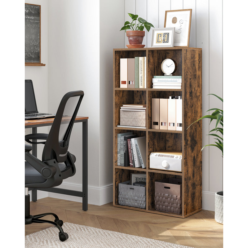 Carrie 129.5cm H x 65.5cm W Cube Bookcase, Rustic Brown
