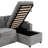 83.5" Couch With Reversible Chaise & Storage, Cup Holders, Ports, Gray Chenille Fabric For Living Space Storage Space, Upholstery, Comfortable-2056470059