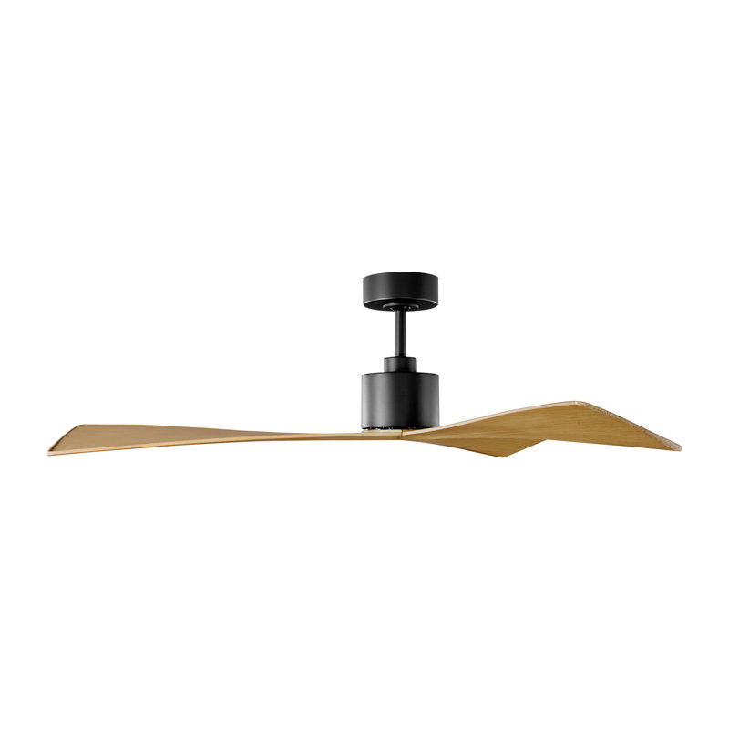 Visual Comfort Fan Adler 52 Indoor Ceiling Fan with Natural Honey ABS blades and Handheld Remote, Midnight Black
