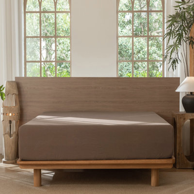 MooMee Fitted Sheet Extra Deep Pocket 100% Washed Cotton Linen Like Textured 