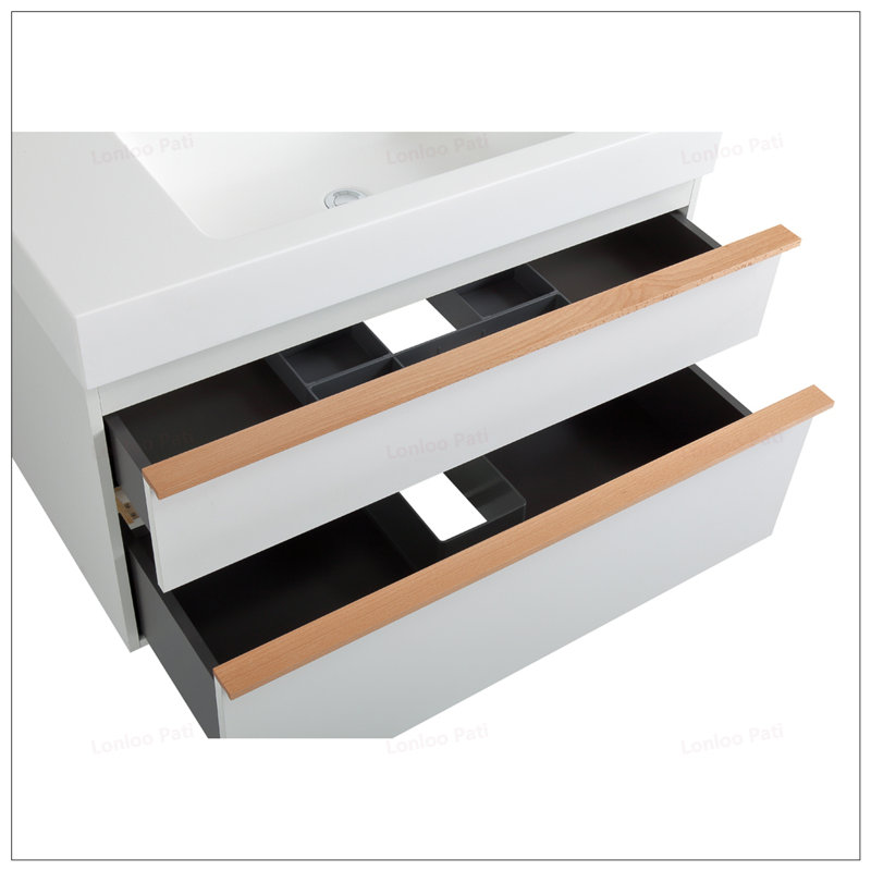 Meuble-lavabo flottant 36 po avec lavabo intégré, Blanc, 36"