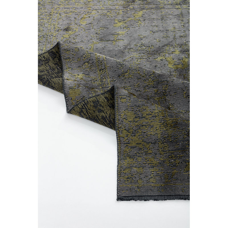 Rapture Dark Gray/Yellow Oriental Luxury Area Rug, Rectangle 7'10" x 11'2"