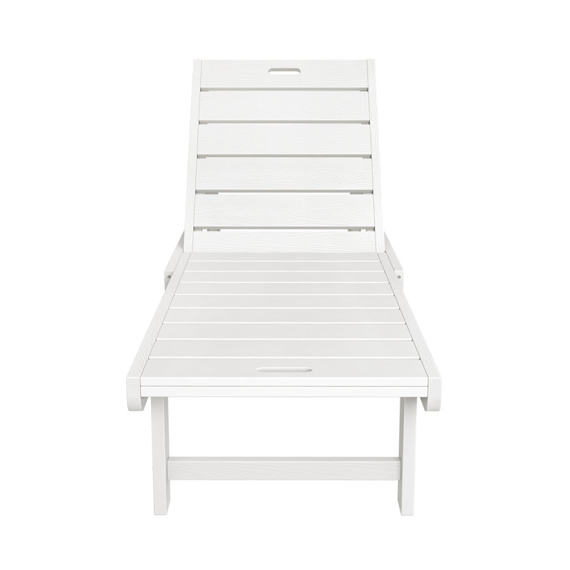 Chaise longue d'extérieur inclinable Haley, Blanc