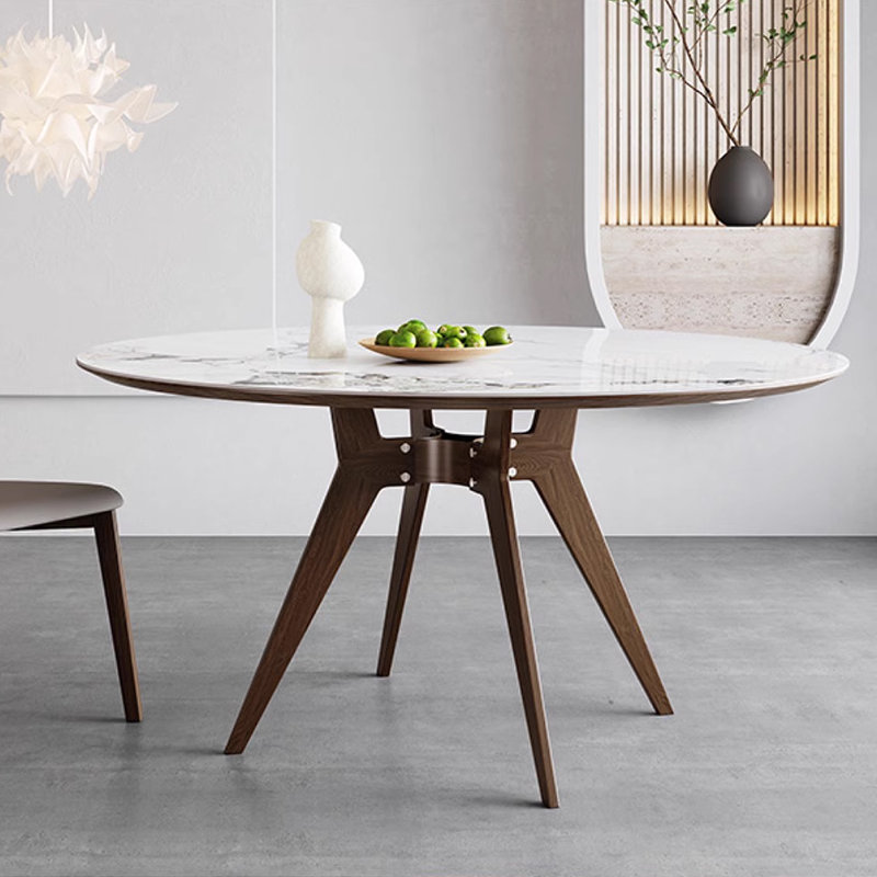 Table de salle à manger ronde Nordic, H 29,53 po x L 59,06 po x l 59,06 po