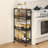 Slim Rolling Storage Cart With Wooden Top For Small Spaces (Maximize Kitchen Organization And Style)