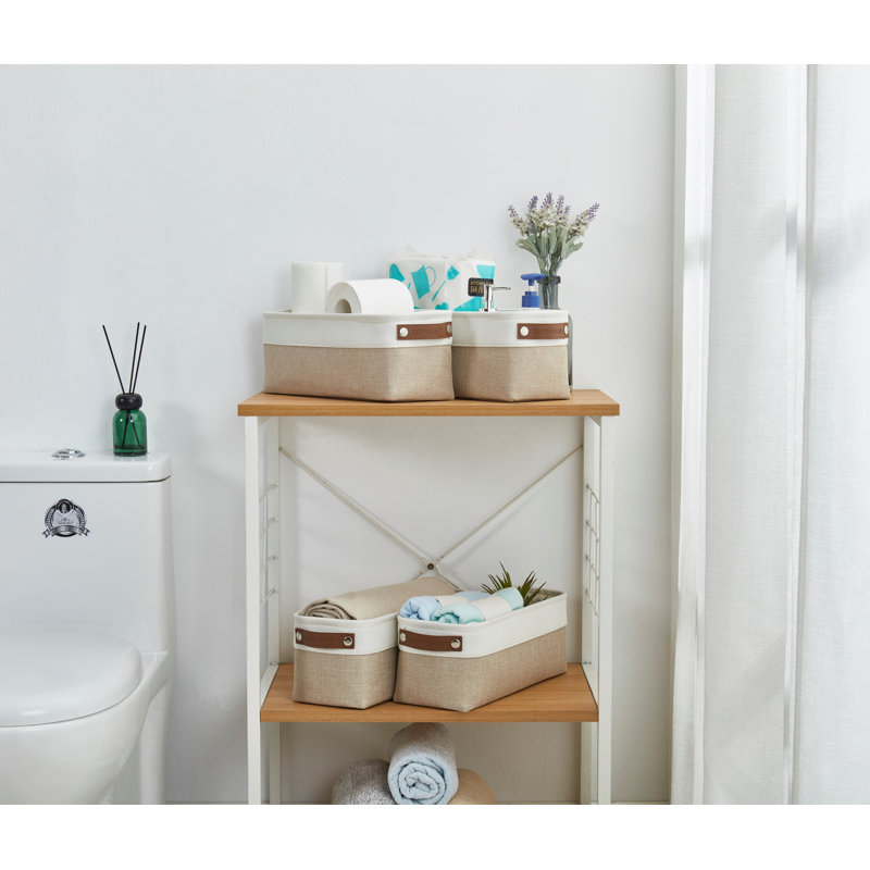 Petits paniers de rangement en tissu, Beige