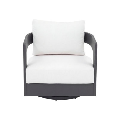 Chaise pivotante d'extérieur en aluminium avec coussins Sunbrella Frances