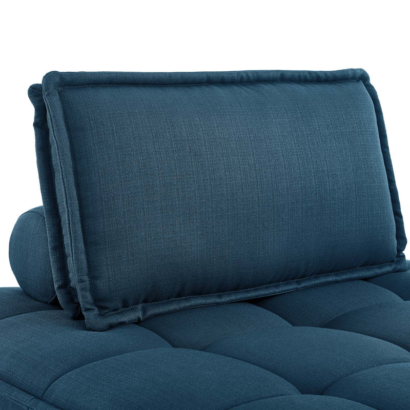 Modway Saunter, 4-Piece Sectional Sofa, Light Gray, Blue Polyester
