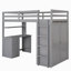 Lit mezzanine avec bureau et garde-robe-110922964
