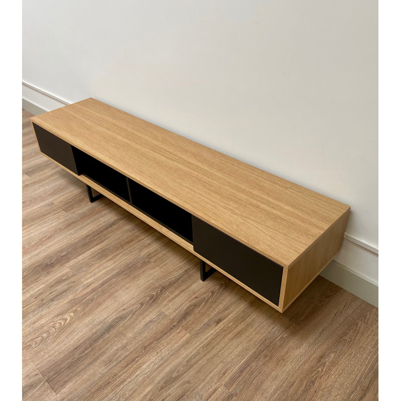 Largo TV Stand for TVs up to 70", Oak/Black