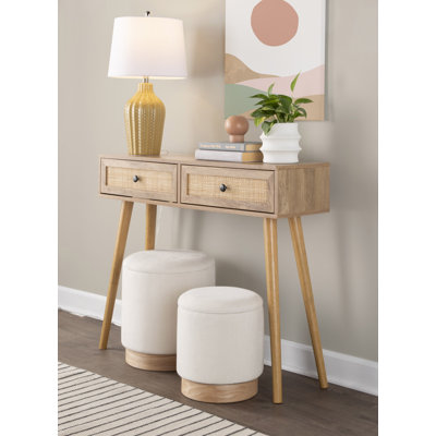  Ensemble de repose-pieds Callum avec base en bois naturel