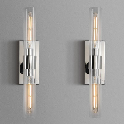 Zolee Dimmable Glass and Brass Wall Sconce 