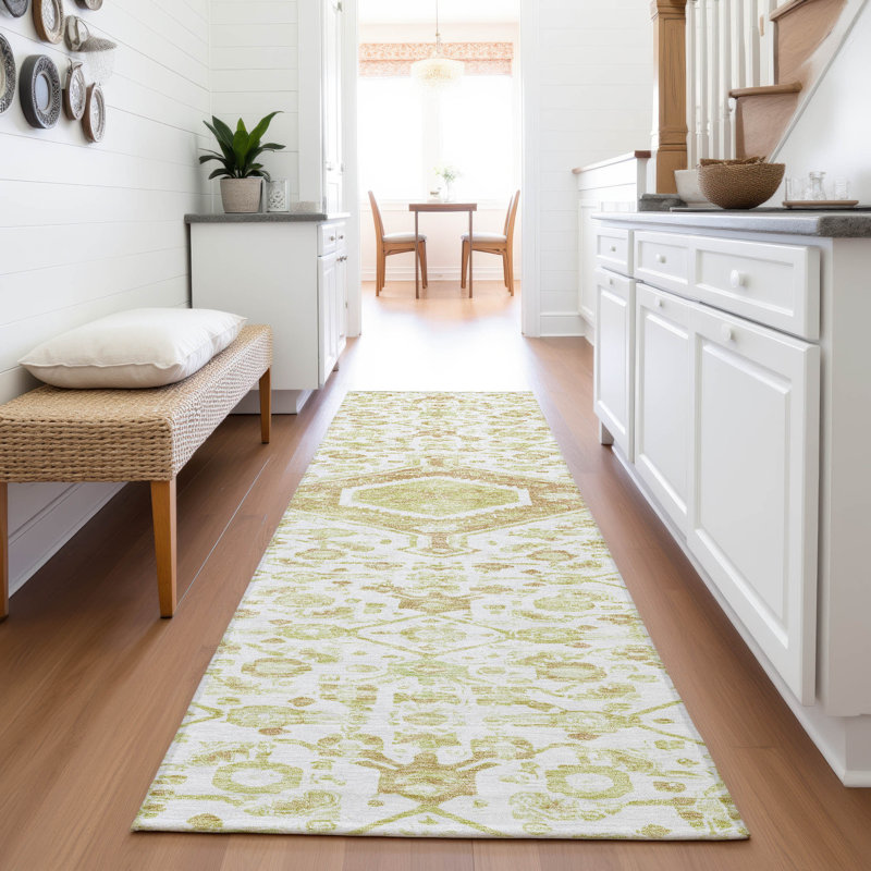 Premium Machine Washable Barry AMF1225 Medallion Rug, Runner 2'3" x 7'6"