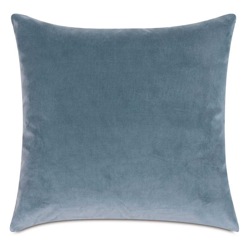 Maude Square Polyester Blend Pillow Cover and Insert, Faux Down, Blue