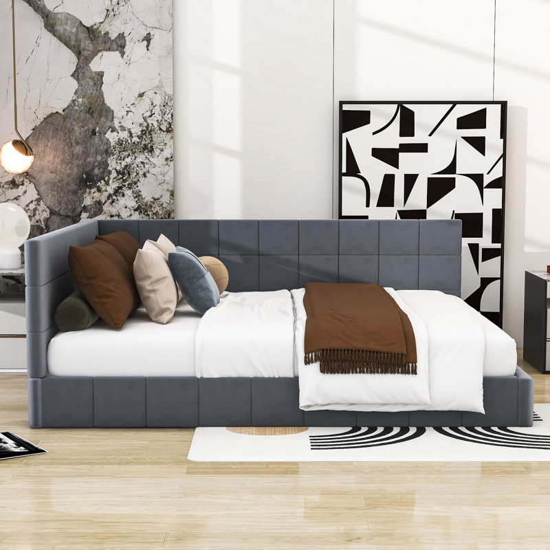 Lit de jour double Angelah, gris