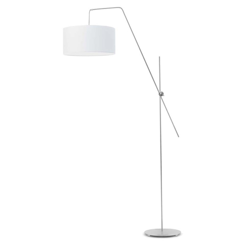 Ayano 176cm Task Floor Lamp, White, Silver