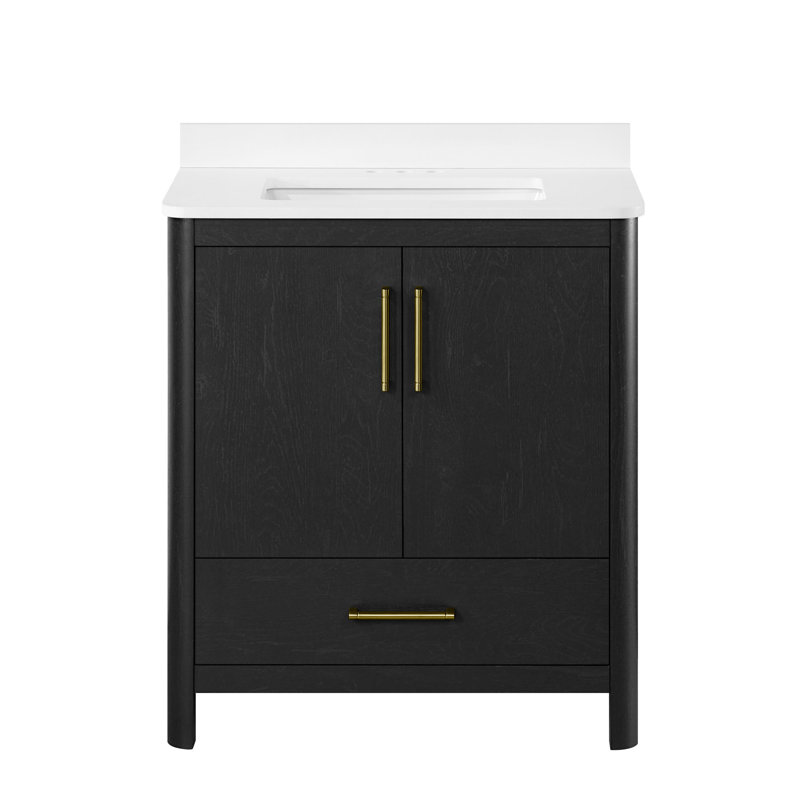 Meuble-lavabo simple avec plateau Austin 30, Noir