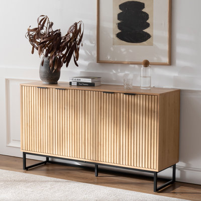 Elegant Fluted Cabinet Set For Living And Dining Rooms With Adjustable Shelves. by Ebern Designs