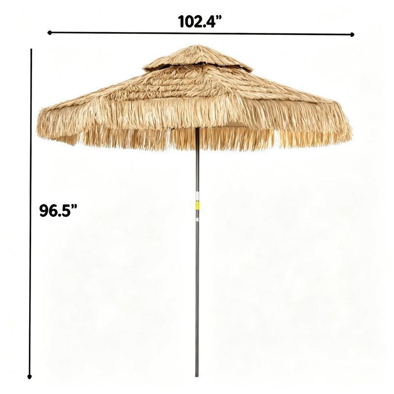 Parasol de jardin de style paille, parasol d'extérieur de style hawaïen, parasol de patio (seulement parasol)