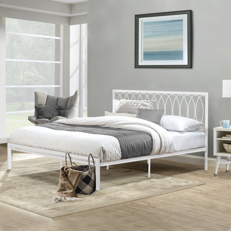 Lit plateforme Manzi, Blanc, Double