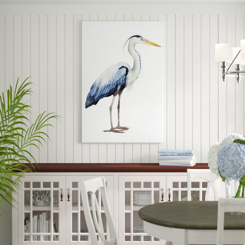«Seabird Heron II», peinture sur toile, H 48 po x l 32 po
