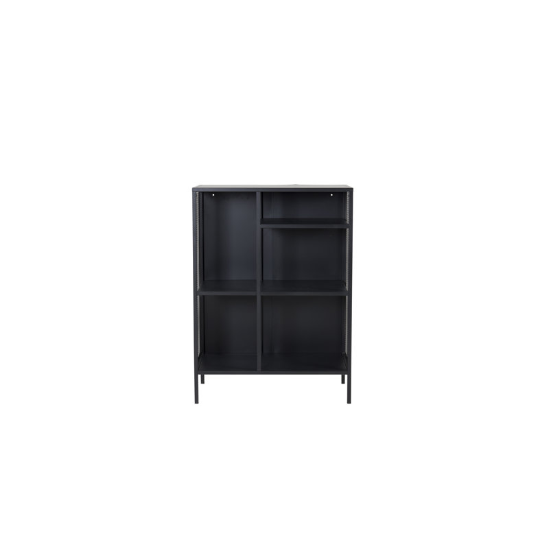 Dirit 110cm H x 80cm W Standard Bookcase, Black