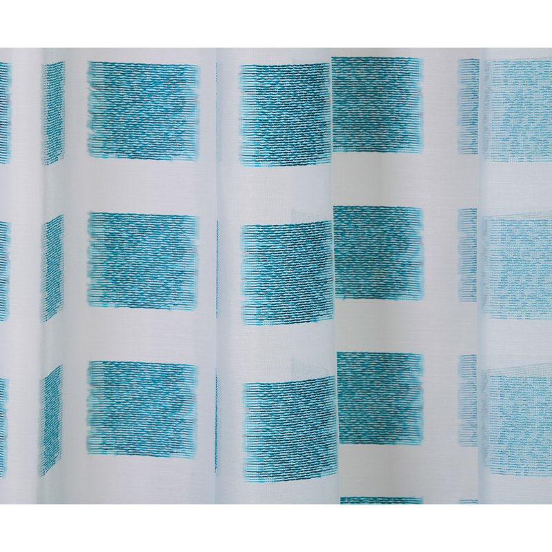 Harrodsburg Semi Sheer Curtain Single Panel, Blue/White