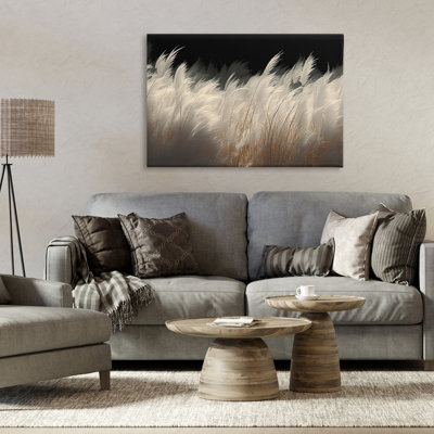 White Feathers Windblown Grasses Canvas, design by Decent Exposures