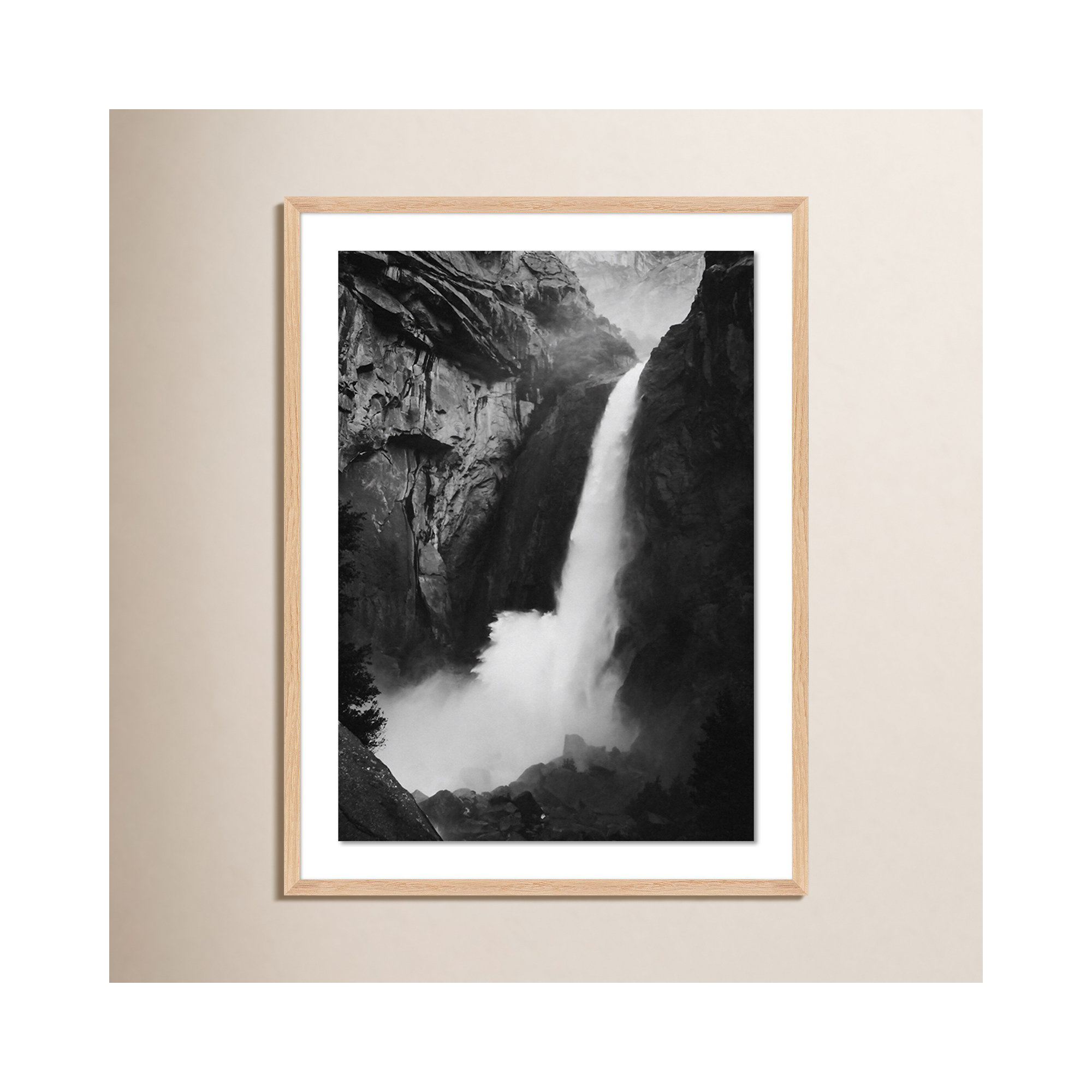 Lower Yosemite Falls by Wesley and Emma Teague, Light Brown, 24" H x 18" W x 1.5" D