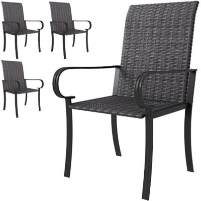 Set Of 4 Dining Chairs With Armrest