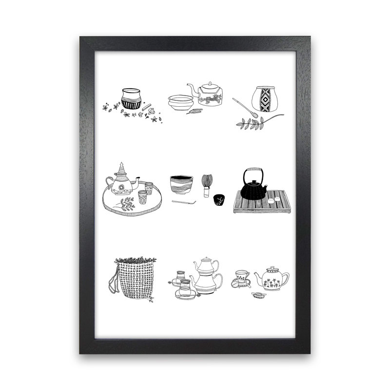 All Tea A3 by Carissa Tanton - Print, Black Framed, 88cm H x 64cm W x 3cm D