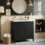 Meuble-lavabo de salle de bain moderne 30 po avec lavabo en céramique, armoire en bois d'hévéa et panneau de fibres à densité moyenne avec tiroir basculant (noir / blanc / gris / vert)-129683406