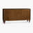 Louie Rectangular Buffet Sideboard Cabinet Walnut Finish with Curved Sides and Turned Legs for Dining Storage