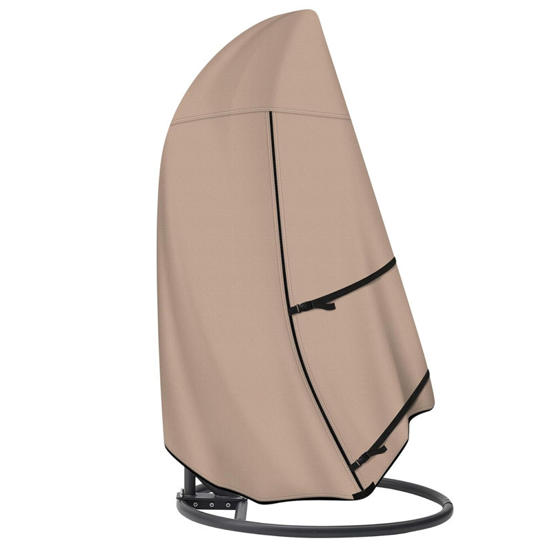 Housse pour chaise d'œuf à suspendre pour patio, siège d'extérieur à une place avec couvercle et support, L 45 po x l 33 po x H 68 po