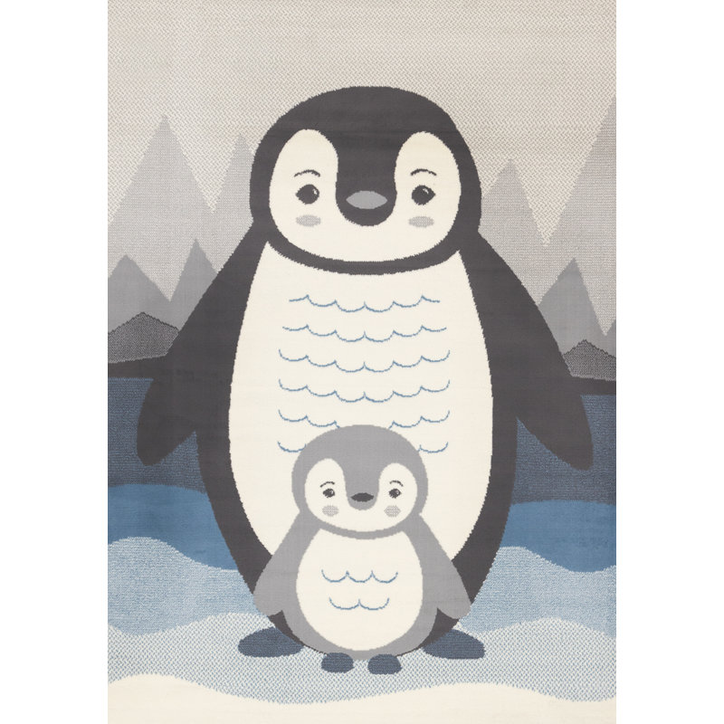Tapis pingouin pour enfants, Rectangle 3 pi 11 po x 5 pi 7 po
