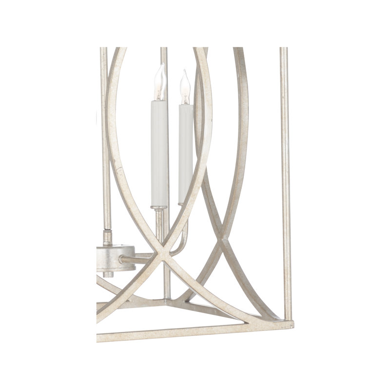 Society Hill 4 - Light Chandelier, Antique Silver Leaf