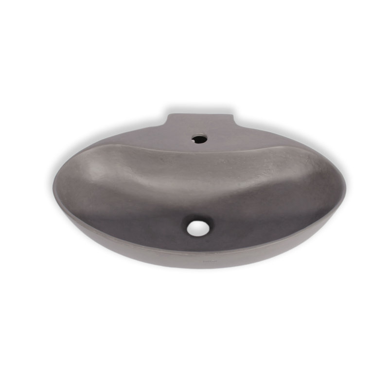 Hispania Home New Malaga 16.06'' Gray Ceramic Oval Bathroom Sink