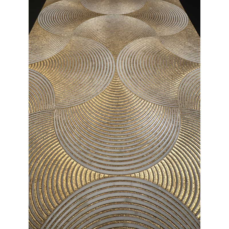 Gold Pattern Etched Marble Tile