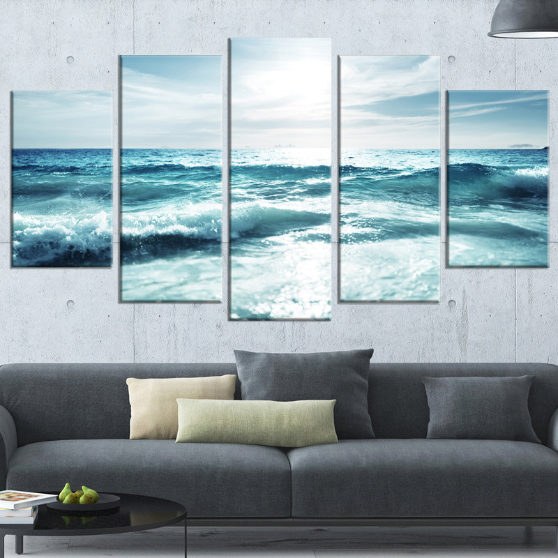 « Seychelles Beach at Sunset », ensemble de 5 toiles tendues