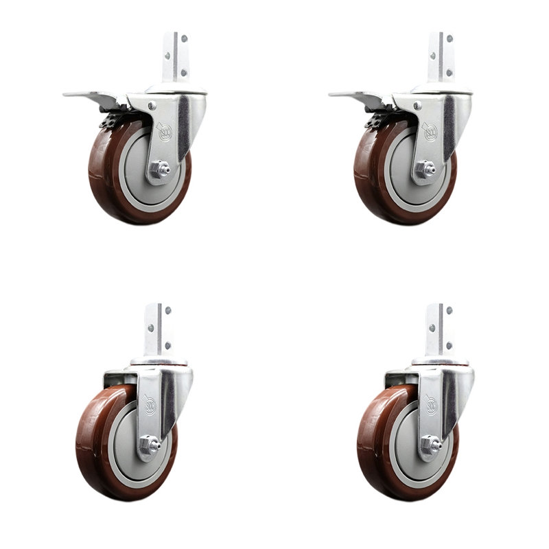 Square Stem Caster, Maroon