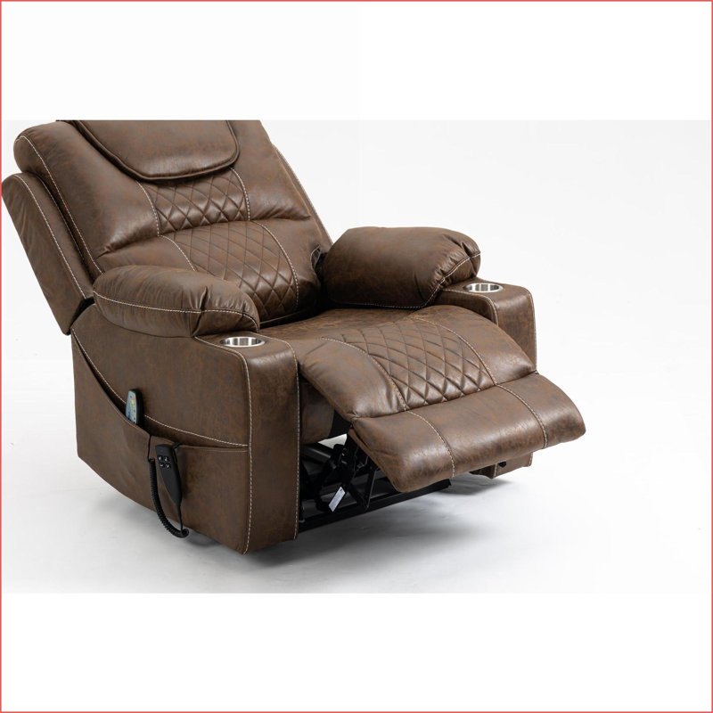 Recliners | Oversized Lift Chair with 180° Flat Lay, OKIN Motor | 400 lbs Capacity | Walnut Brown Velvet, Walnut Brown