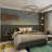 The Large Fabric Platform Bed Is Equipped With A Large Bedside Board. As The Highlight Of The Bedroom Furniture, It Uses A Grey Velvet Fabric To Highlight The Low -key Luxury.